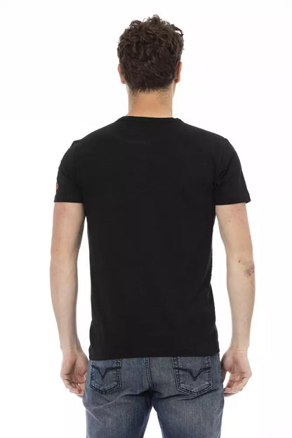 Black Cotton Men T-Shirt