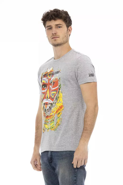 Elegante camiseta gris de manga corta para hombre