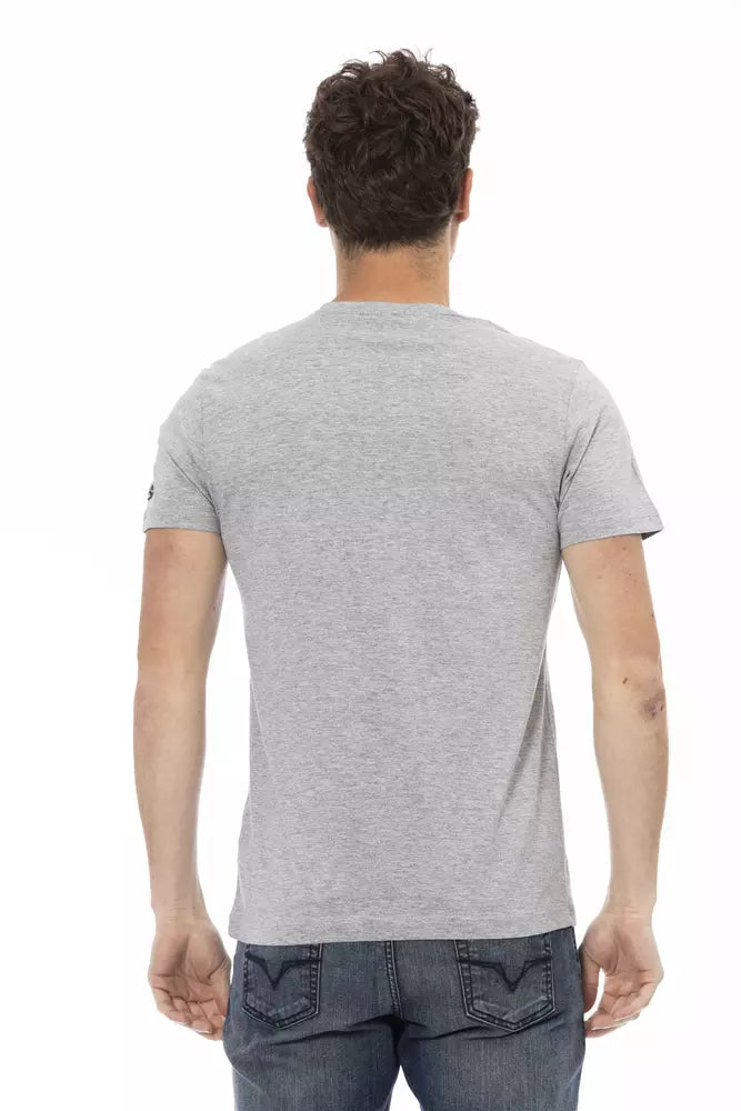 Elegante camiseta gris de manga corta para hombre