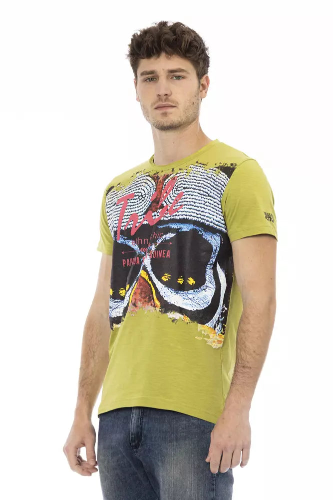 Smaragdgroen casual T-shirt met korte mouwen