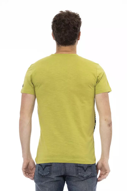 Smaragdgroen casual T-shirt met korte mouwen