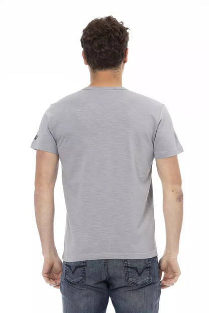 Gray Cotton Men T-Shirt