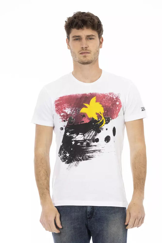 Elegante camiseta blanca de verano con estampado gráfico