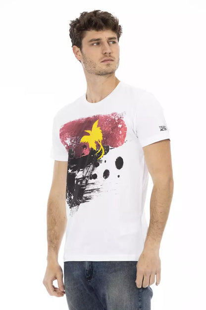 Strak zomers wit T-shirt met grafische print