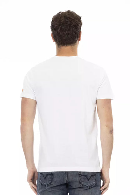 Verhoogd casual wit T-shirt met grafisch accent