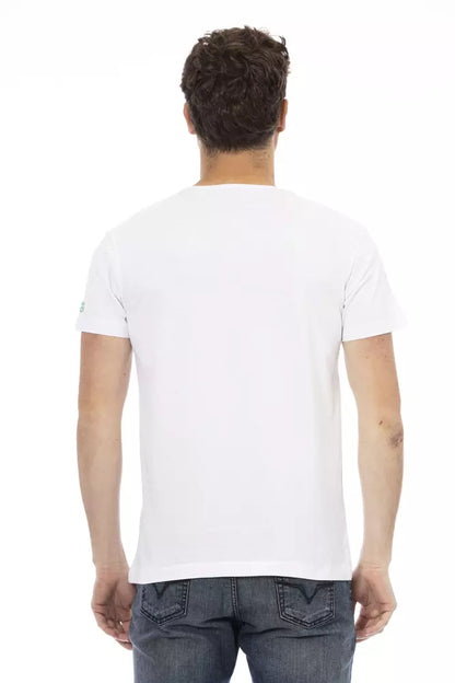 Camiseta elegante de mezcla de algodón blanca