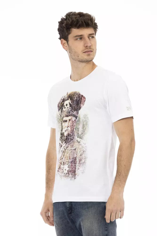 Camiseta estampada de manga corta blanca elegante