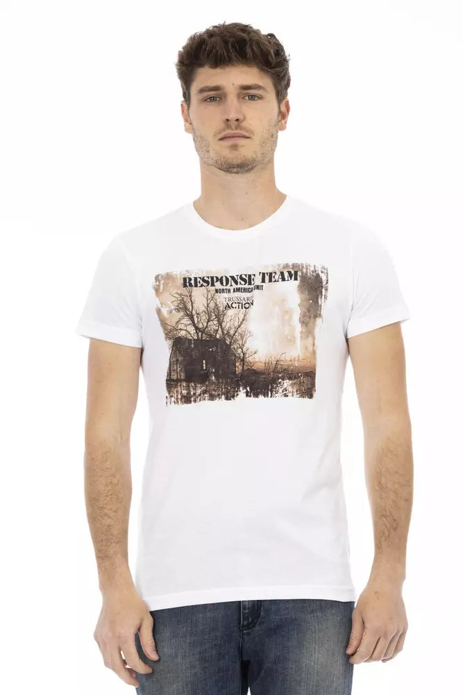 Camiseta blanca elegante con estampado frontal elegante