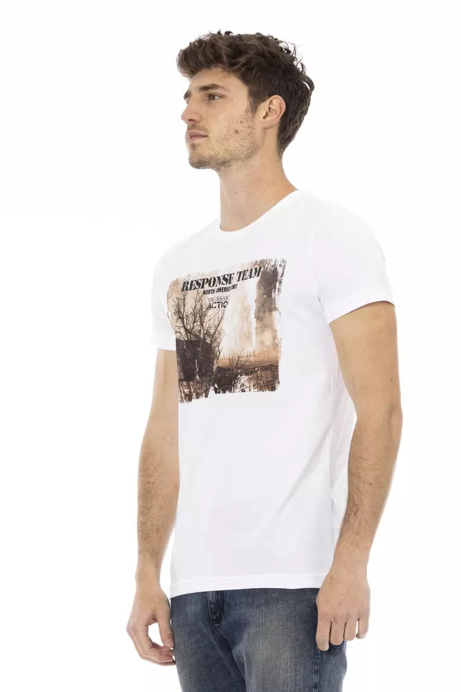 Camiseta blanca elegante con estampado frontal elegante