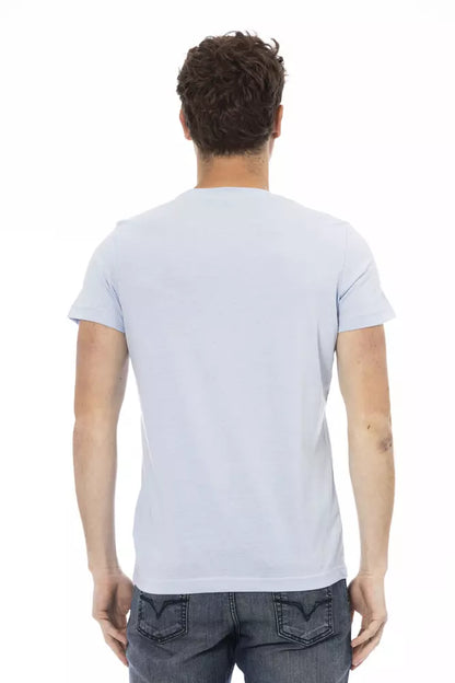 Verhoogd casual lichtblauw T-shirt voor heren