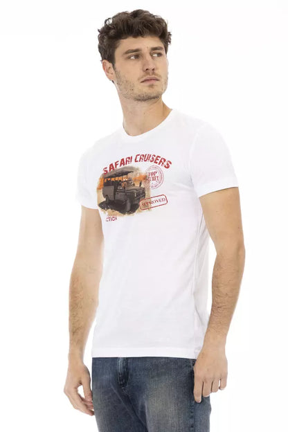 Elegante camiseta blanca estampada con comodidad superior