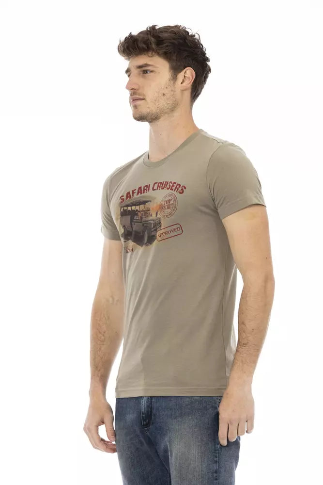 Green Cotton Men T-Shirt