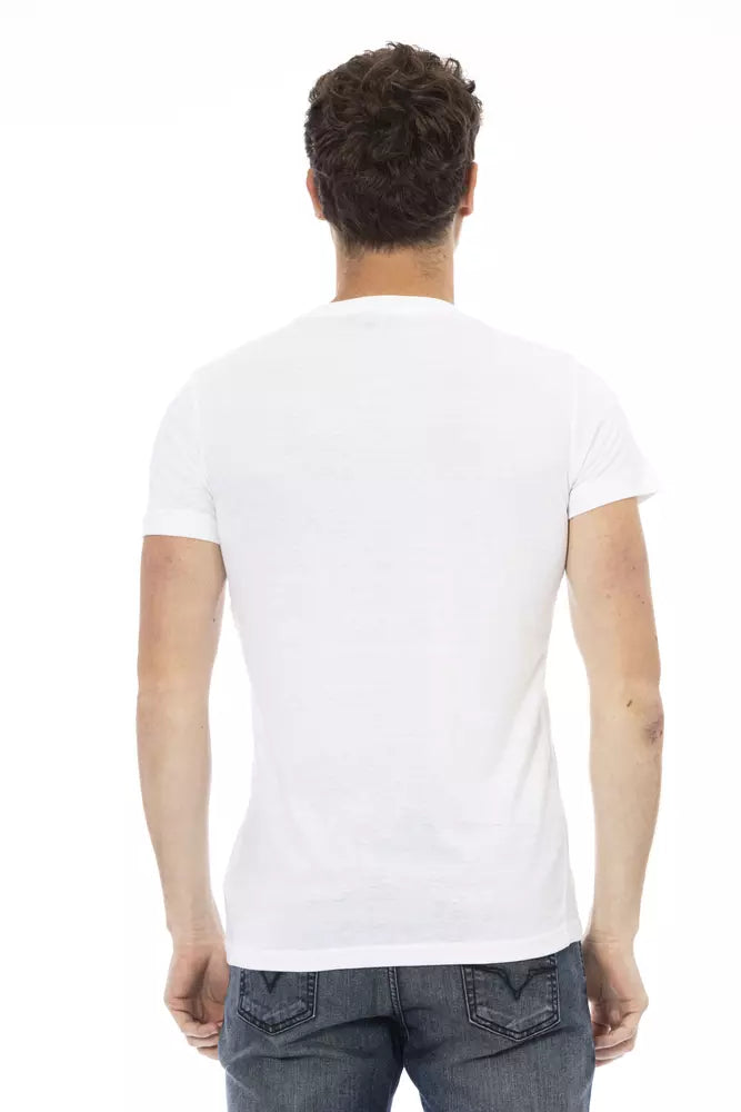 Elegante camiseta blanca estampada con comodidad superior