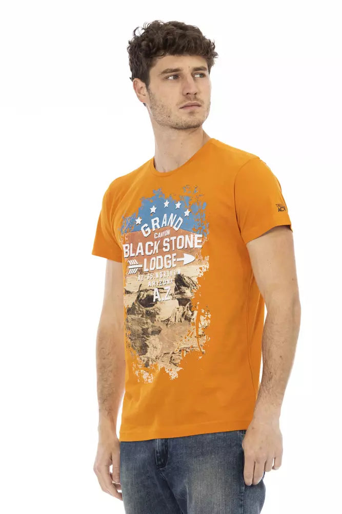 Camiseta naranja de manga corta con cuello redondo