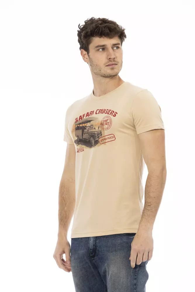 Camiseta de lujo de manga corta beige