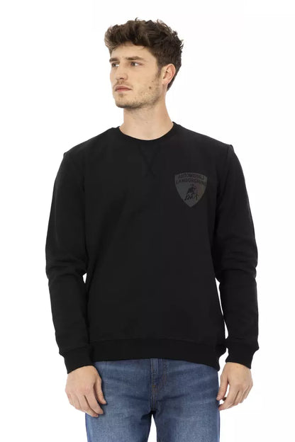 Sudadera con cuello redondo y logo de escudo elegante