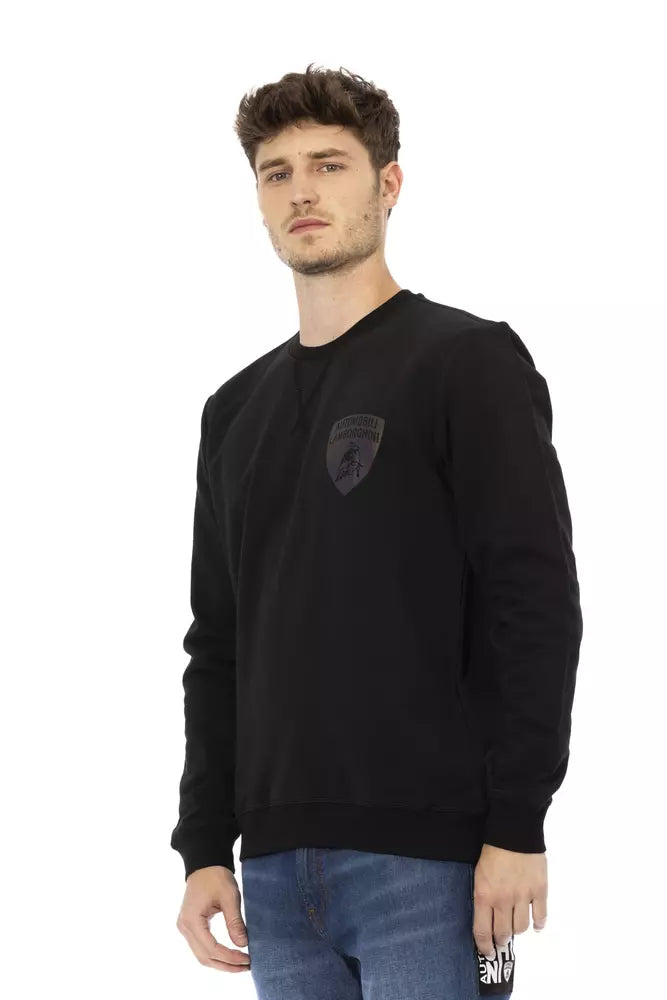 Sudadera con cuello redondo y logo de escudo elegante