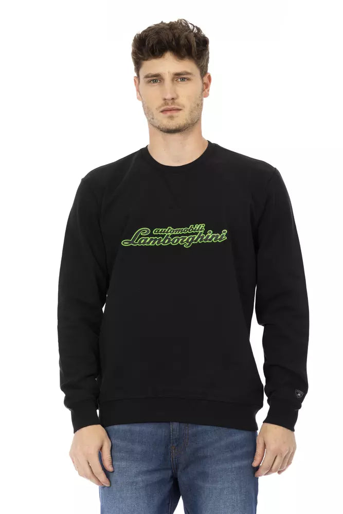 Sudadera elegante de algodón con cuello redondo y logo