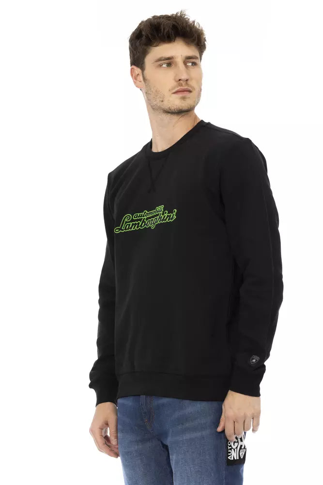 Sudadera elegante de algodón con cuello redondo y logo