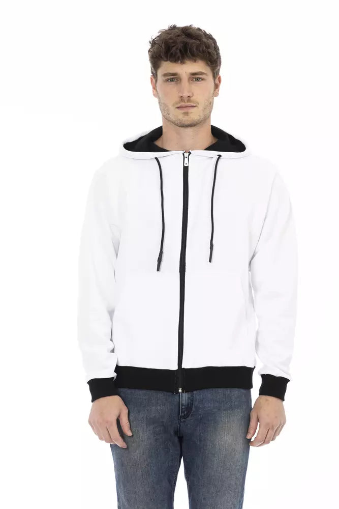 Elegante witte katoenen hoodie met ritssluiting