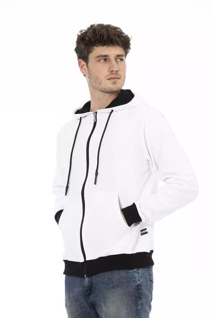 Elegante witte katoenen hoodie met ritssluiting