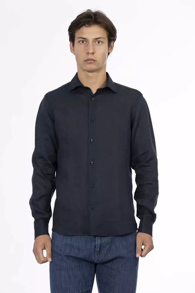 Camisa ajustada de lino elegante para hombre