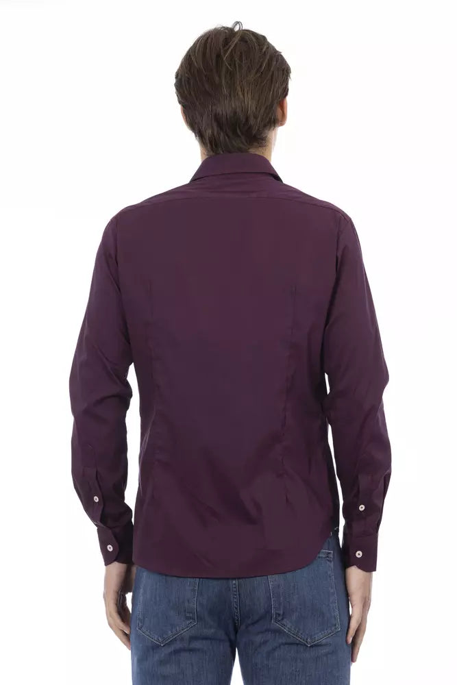 Chique bordeaux slim fit herenoverhemd