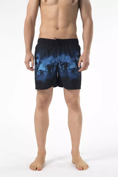 Chique bedrukte strandshort met geborduurd logo