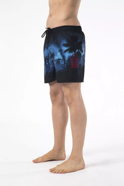 Chique bedrukte strandshort met geborduurd logo