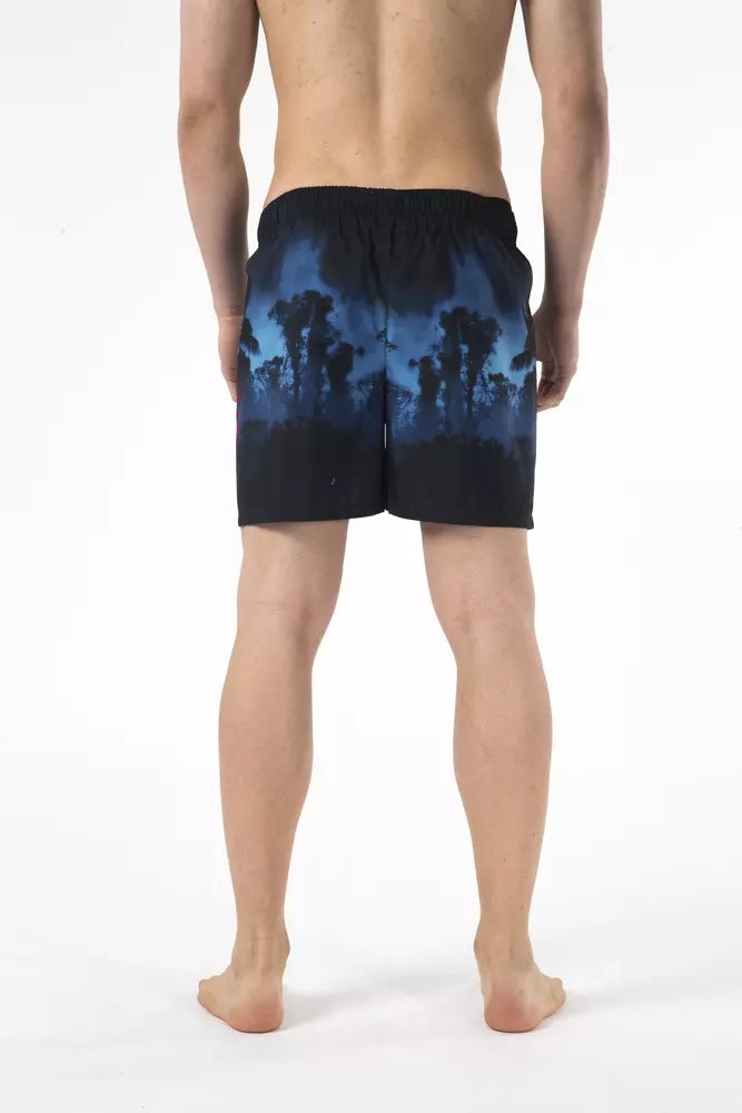 Chique bedrukte strandshort met geborduurd logo