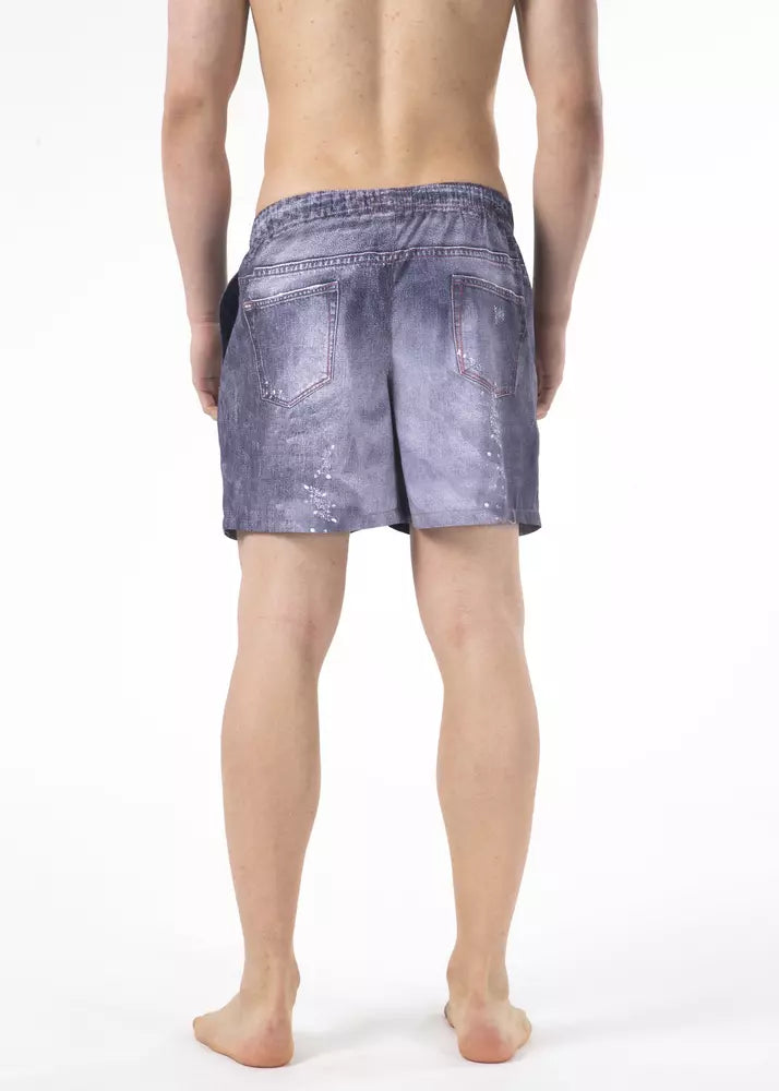 Chique blauw bedrukte strandshort