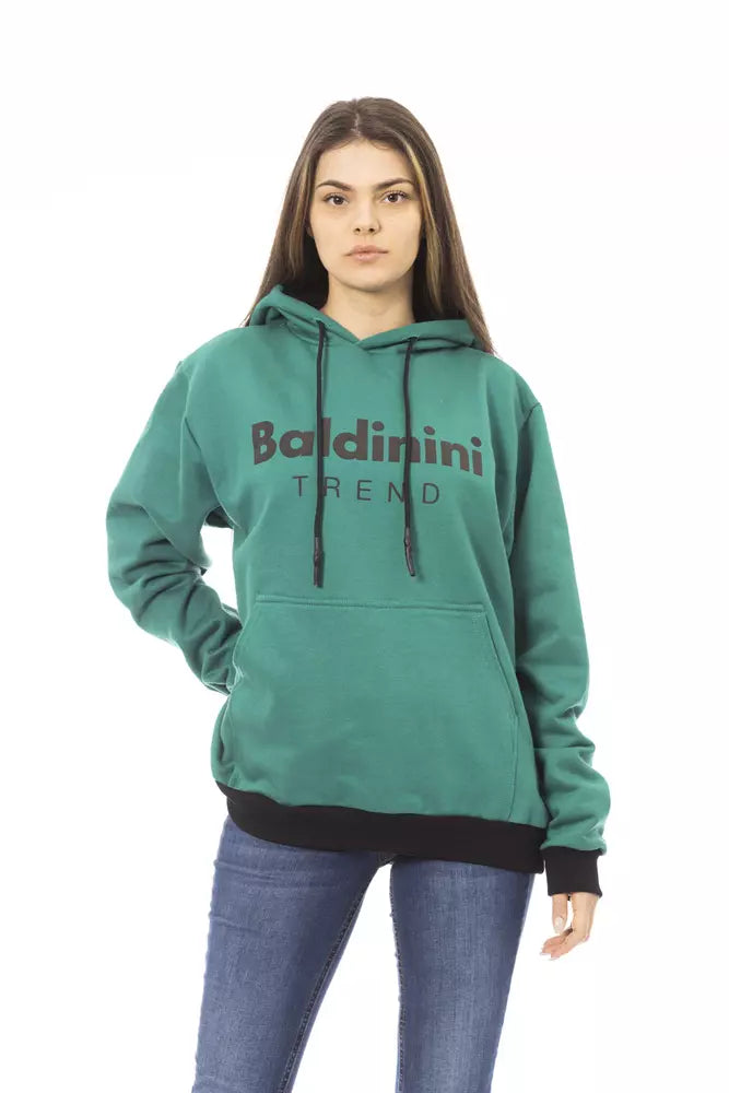 Elegante zwarte katoenfleece hoodie