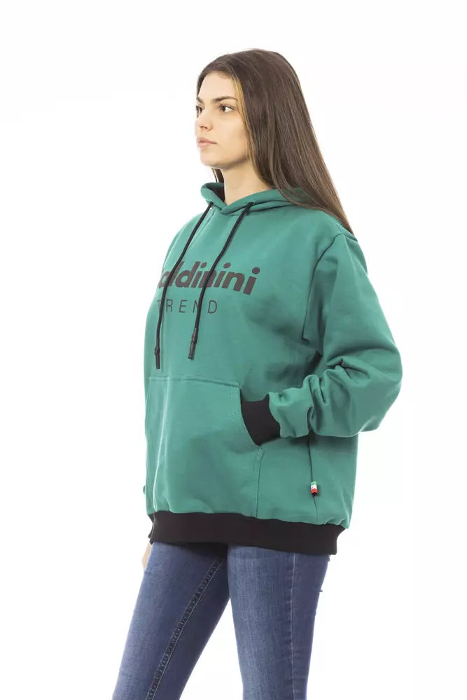 Elegante zwarte katoenfleece hoodie