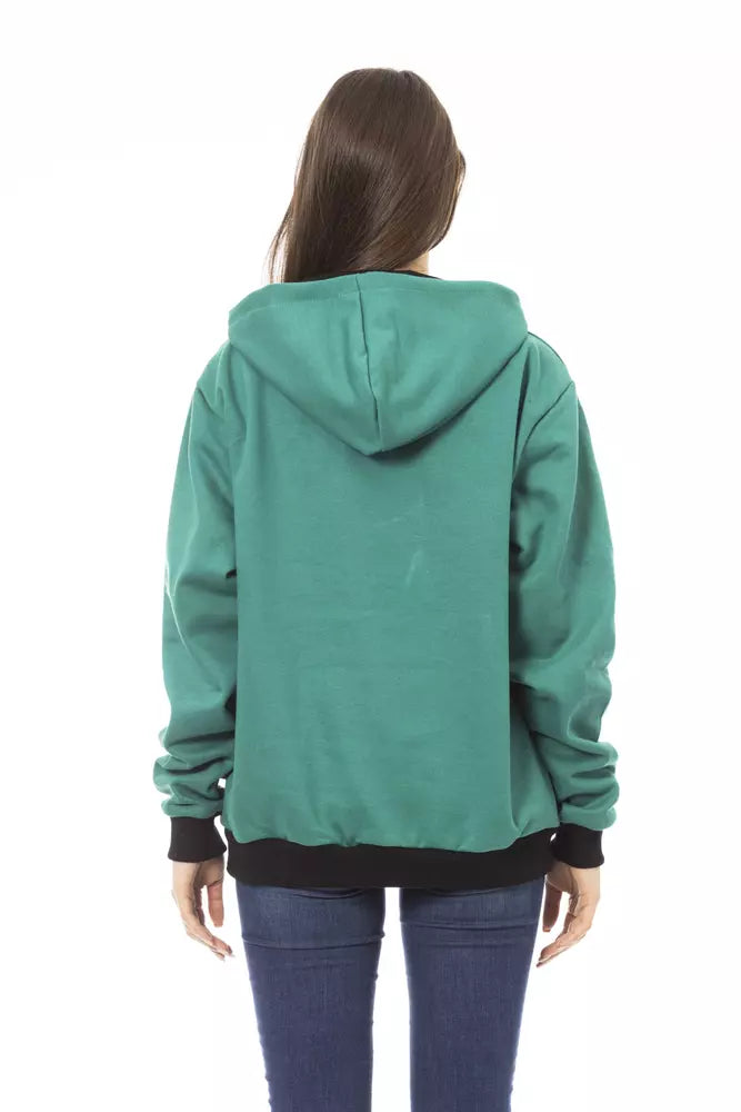 Elegante zwarte katoenfleece hoodie