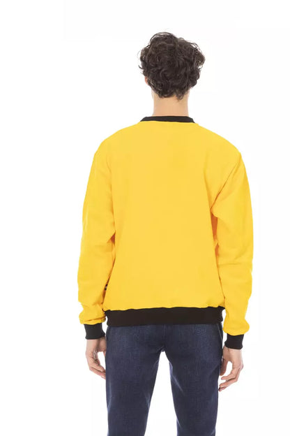 Sudadera con capucha de algodón amarillo radiante con detalle de logotipo