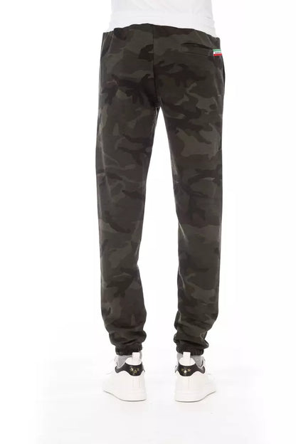 Green Cotton Men Sport Pant