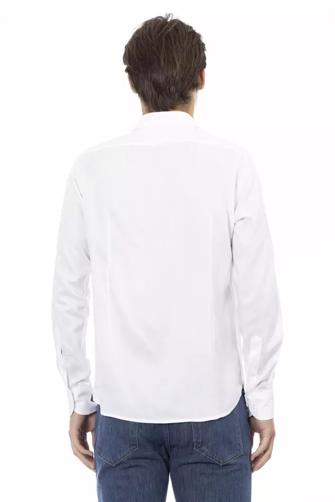 Camisa elegante de algodón blanca de corte slim