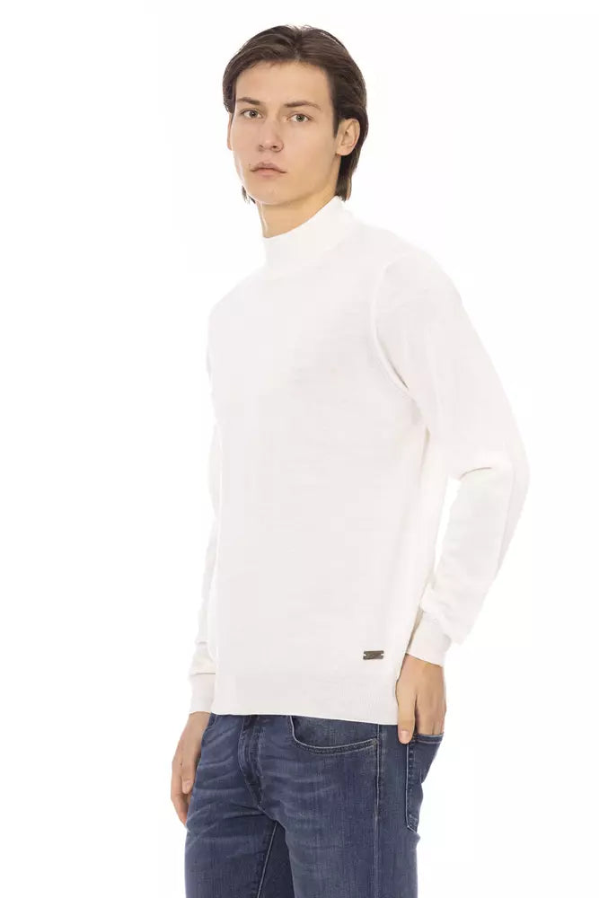 White Fabric Men Sweater