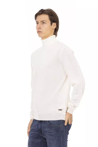 White Fabric Men Sweater