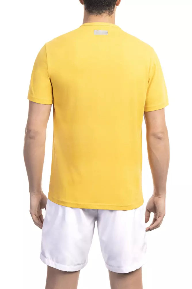 Yellow Cotton Men T-Shirt