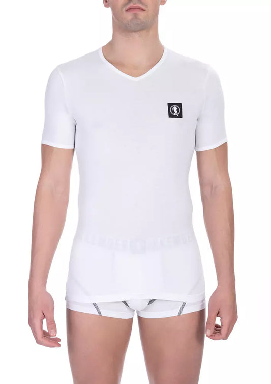 White Cotton Men T-Shirt