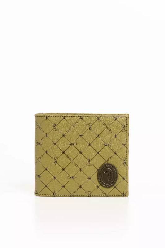 Cartera Monogram Elegante De Piel Crespo Verde