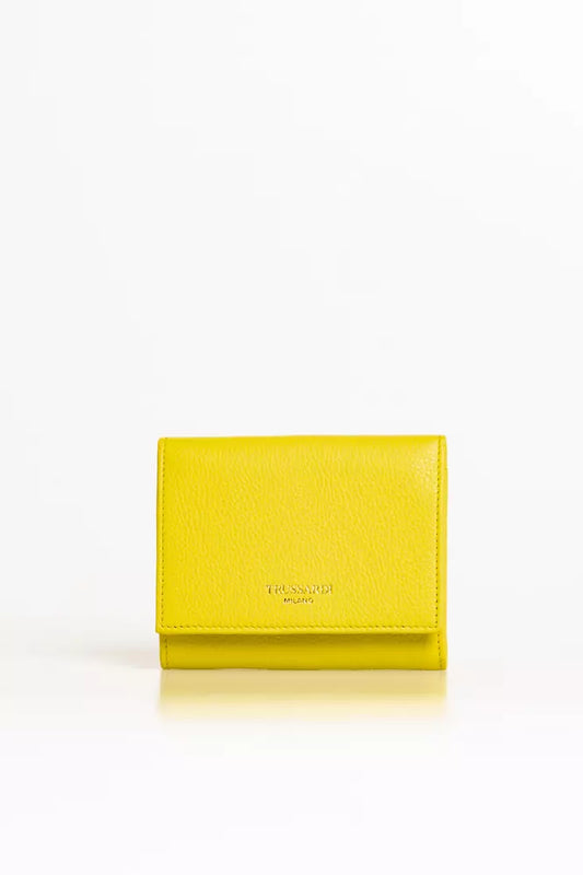 Elegante Cartera Mini De Piel Amarilla