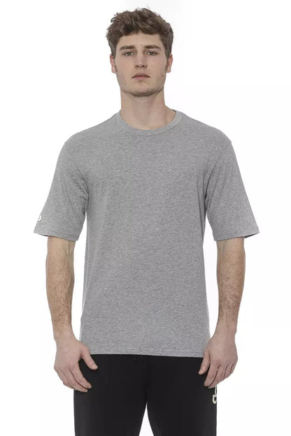 Gray Cotton Men T-Shirt