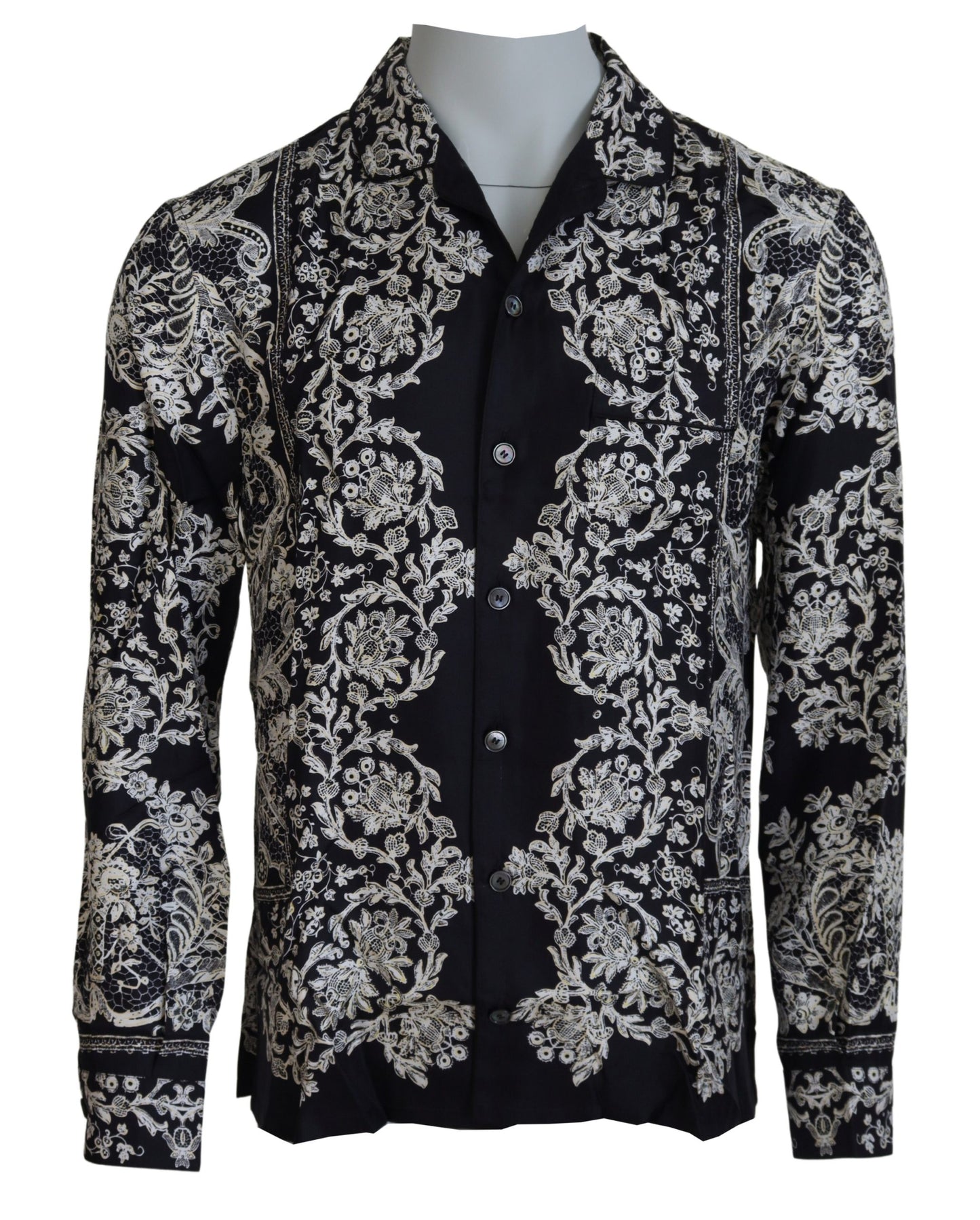 Elegant Satin Floral Baroque Shirt