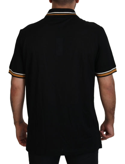 Elegante polo de seda negro