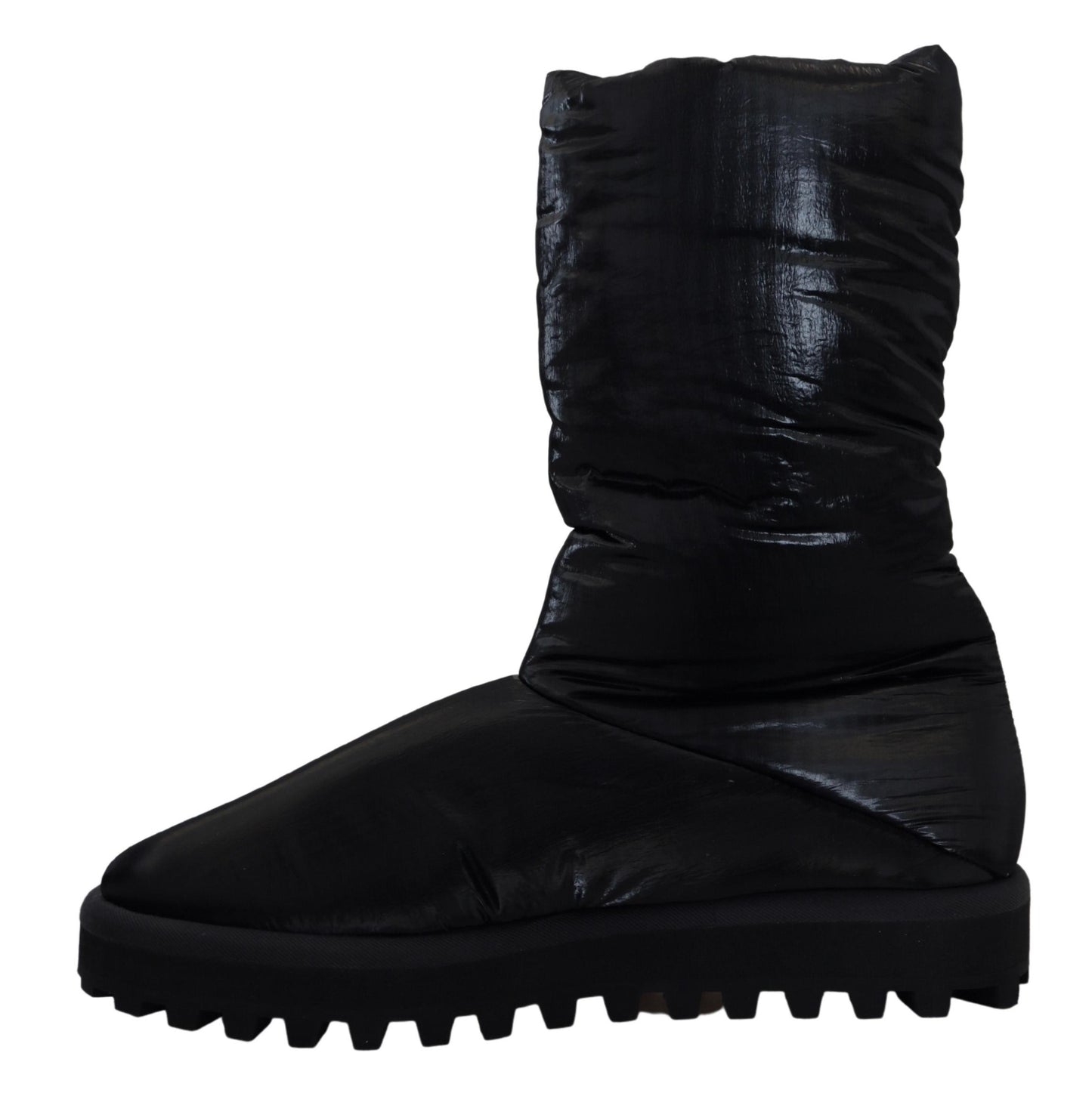 Elegant Mid-Calf Boots in Black Polyester