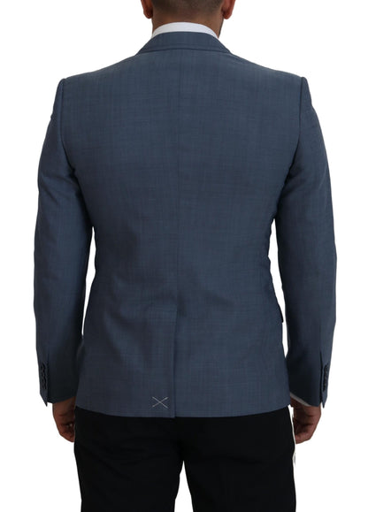 Elegante blazer deportivo azul con un solo botonadura