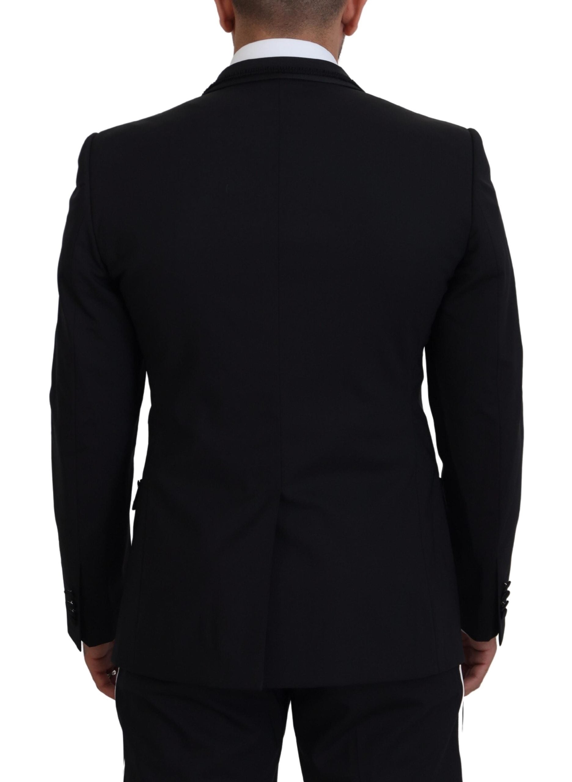 Elegante blazer de noche negro con forro de seda