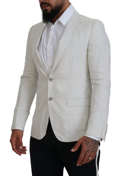 Elegante witte Sicilia blazer met enkele rij knopen